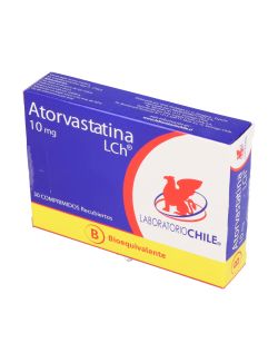 ATORVASTATINA 10 MG 30 COMPRIMIDOS RECUBIERTOS BIOEQUIVALENTE LAB.CHILE