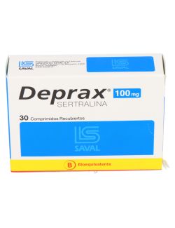 DEPRAX SERTRALINA 100MG. CAJA 30 COMPRIMIDOS  RECUBIERTOS LAB. SAVAL