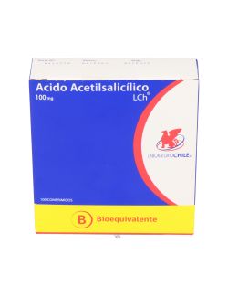 ACIDO ACETILSALICILICO 100 MG 100 COMPRIMIDOS BIOEQUIVALENTE LAB. CHILE