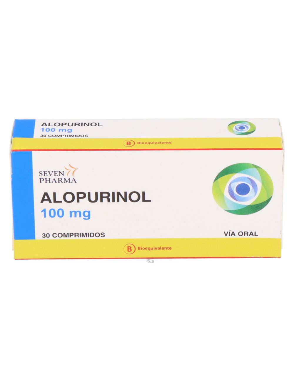 ALOPURINOL 100 MG 30 COMPRIMIDOS BIAEQUIVALENTE  LAB. SEVEN PHARMA CENABAST