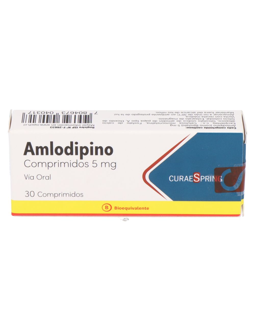 AMLOPIDINO 5MG 30 COMPRIMIDOS BIOEQUIVALENTE CURAESPRING