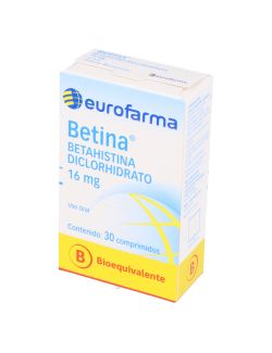 BETINA BETAHISTINA DICLORHIDRATO 16 MG BIOEQUIVALENTE EUROFARMA