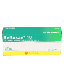 CICLOBENZAPRINA REFLEXAN 10MG 20 COMPRIMIDOS RECUBIERTOS BIOEQUIVALENTE LAB. MEGALABS