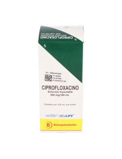 CIPROFLOXACINO SOLUCION INYECTABLE 200 MG/ 100 ML BIOEQUIVALENTE NIRLIFE