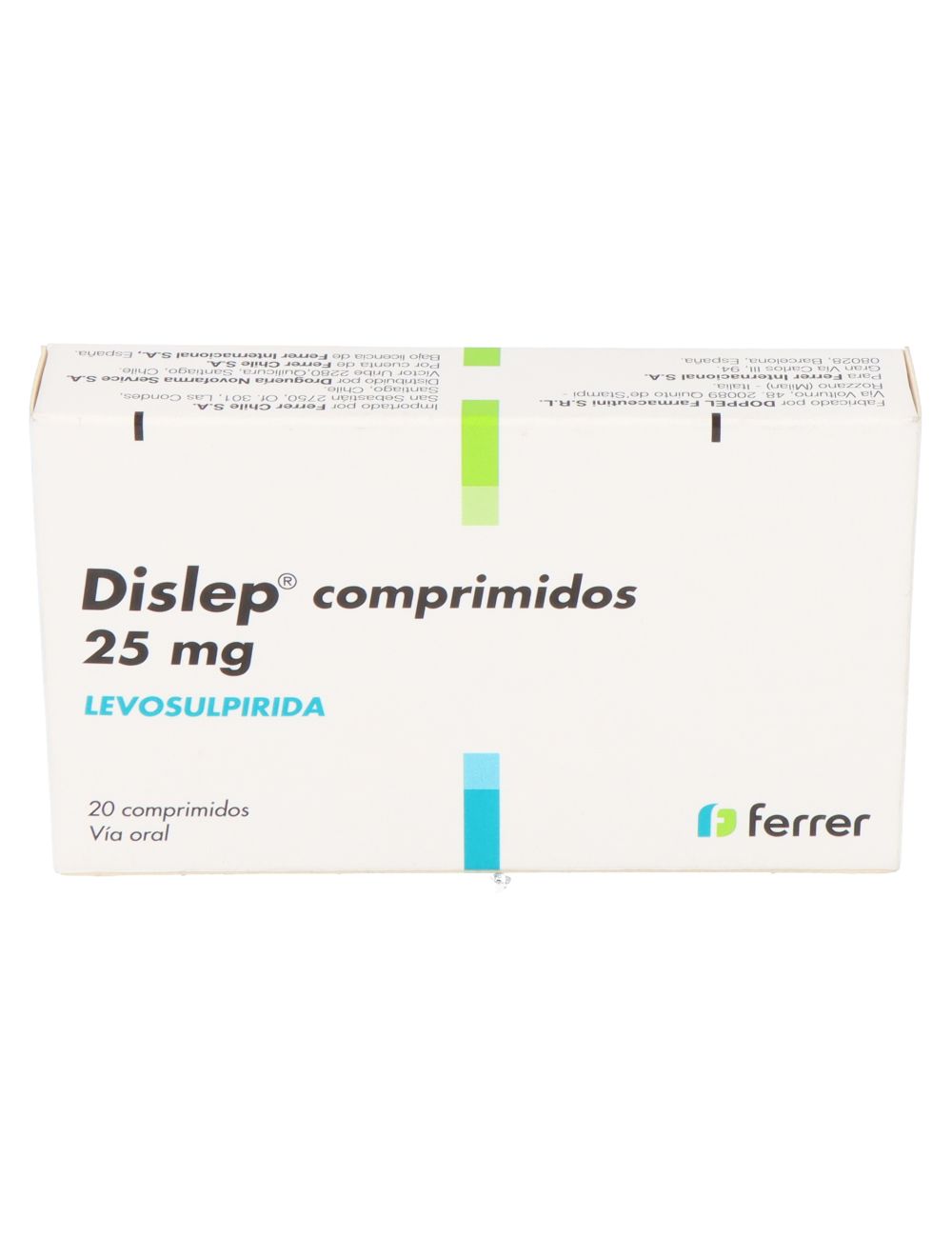 DISLEP LEVOSULPIRIDA  25 MG 20 COMPRIMIDOS LAB.FERRER