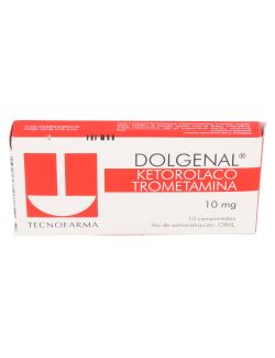 DOLGENAL KETOROLACO TROMETAMINA 10MG.10 COMPRIMIDOS LAB. TECNOFARMA