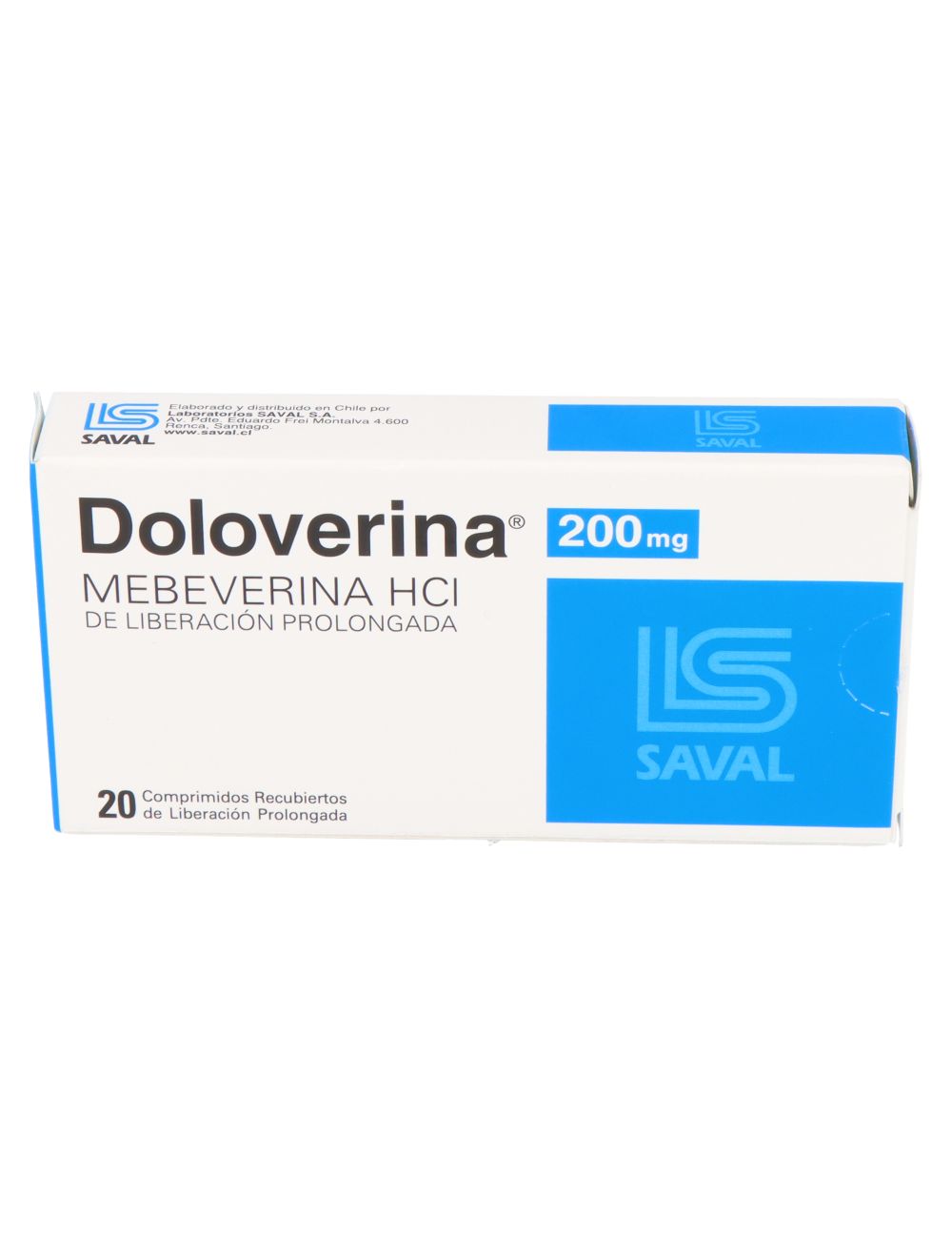 DOLOVERINA MEBEVERINA HCL 200 MG 20 COMPRIMIDOS DE LIBERACIÓN PROLONGADA LAB. SAVAL CENABAST