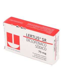 LERTUS SR DICLOFENACO SODICO 75MG.10 COMPRIMIDOS RECUBIERTOS DE LIBERACION PROLONGADA LAB. TECNOFARMA