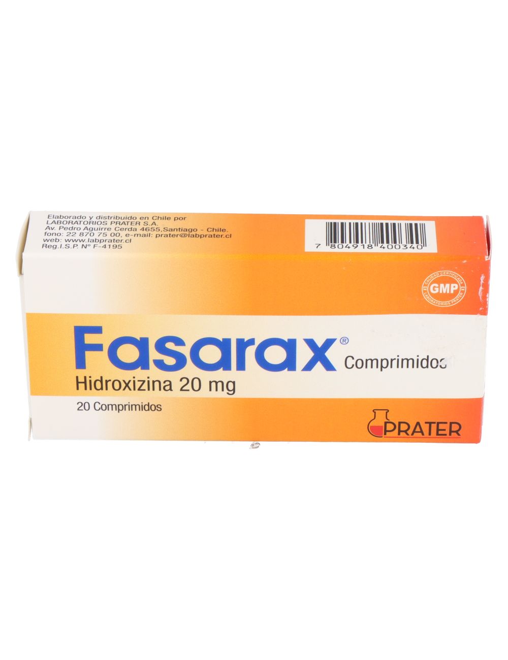 FASARAX HIDROXIZINA 20 MG 20 COMPRIMIDOS LABORATORIO PRATER