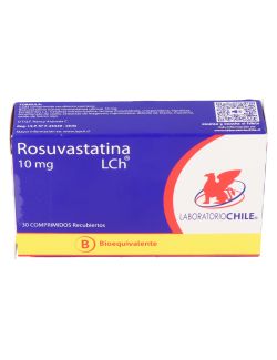 ROSUVASTATINA 10 MG POR 30 COMPRIMIDOS BIOEQUIVALENTE LABORATORIO CHILE