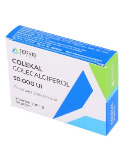 COLEKAL 50000 UI VITAMINA D3 2 SACHET DE 1 GRAMO TERVIS CENABAST