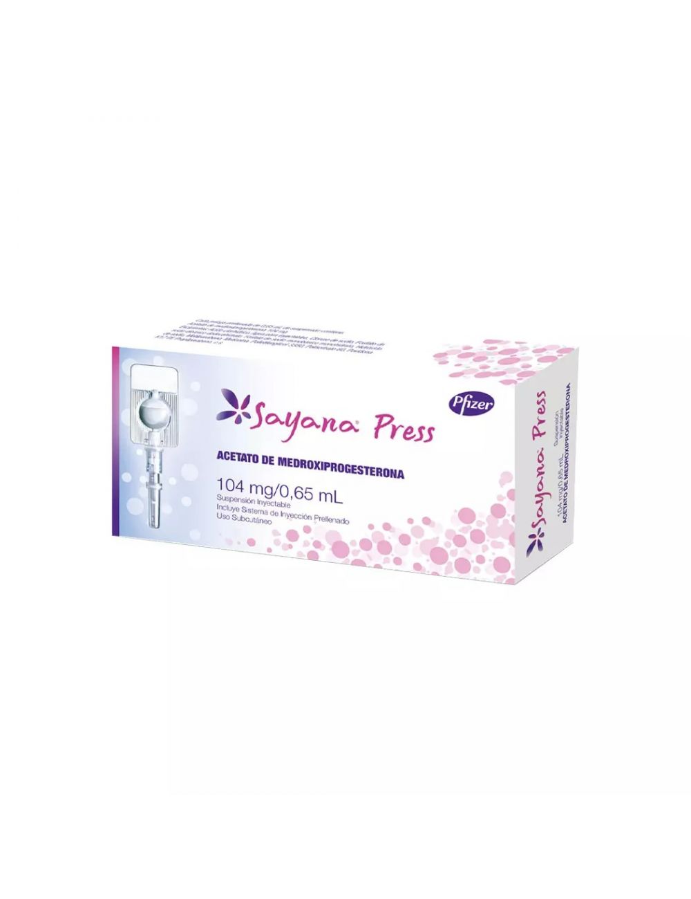 SAYANA PRESS MEDROXIPROGESTERONA SUSPENSION INYECTABLE 104 MG/0.65 ML LAB. PFIZER CENABAST.