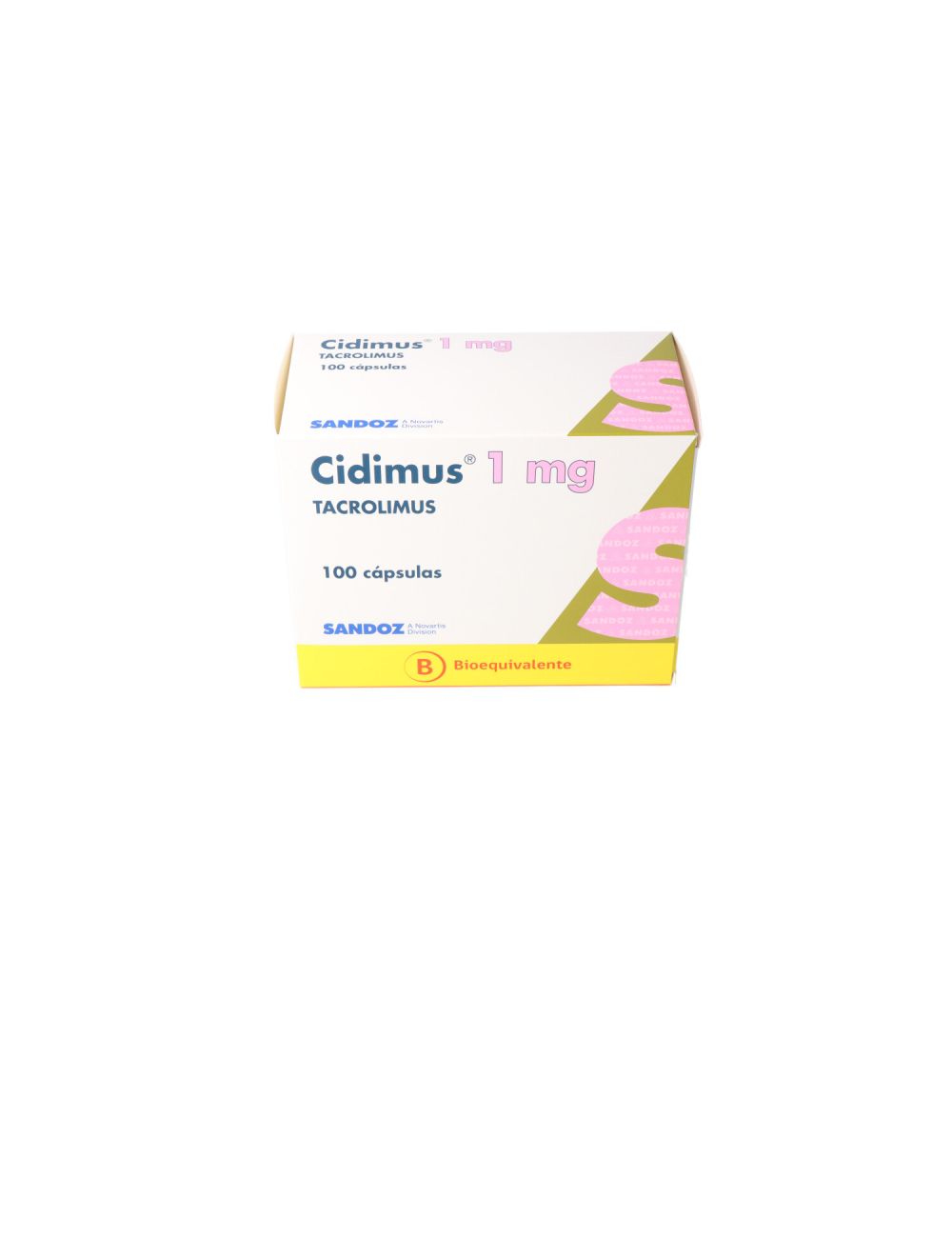 CIDIMUS TACROLIMUS 1 MG 100 CAPSULAS BIOEQUIVALENTE LABORATORIO SANDOZ CENABAST