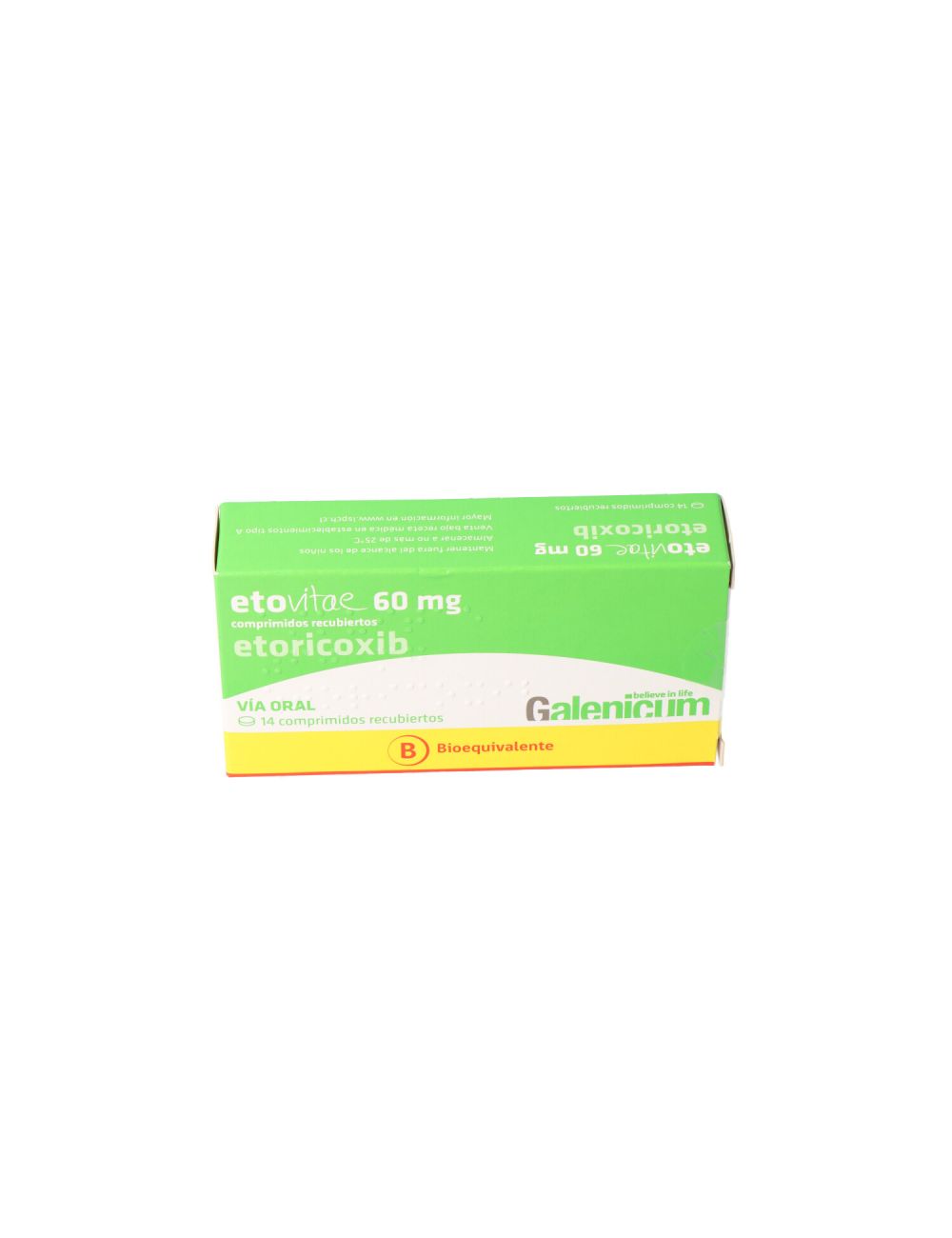 ETOVITAE ETERICOXIB 60 MG 14 COMPRIMIDOS RECUBIERTOS LABORATORIO GALENIUM CENABAST