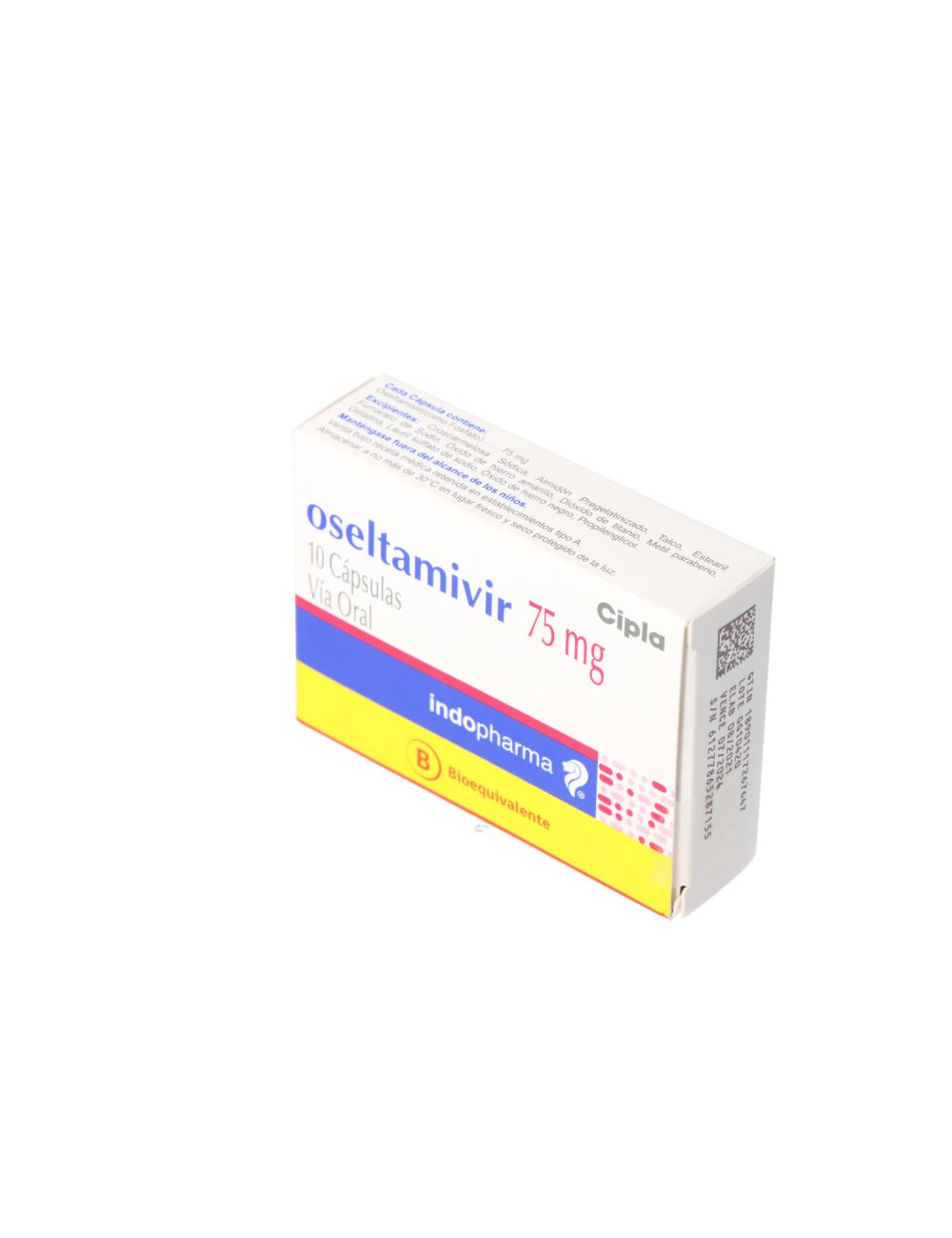 OSELTAMIVIR BIOEQUIVALENTE 75 MG 10 CAPSULAS INDOPHARMA