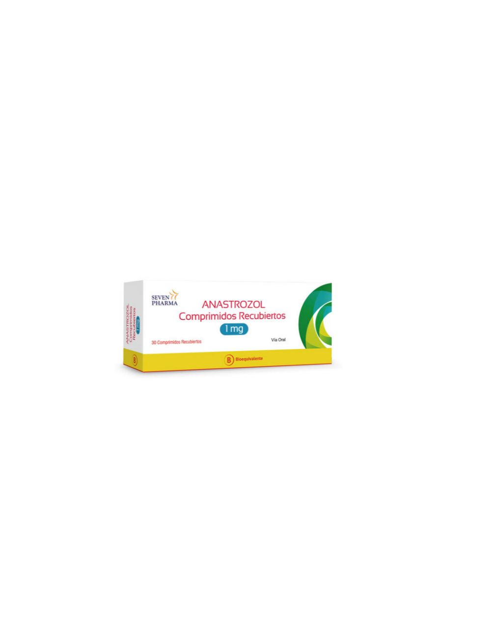 ANASTROZOL 1 MG CAJA 30 COMPRIMIDOS RECUBIERTOS BIOEQUIVALENTE LABORATORIO SEVEN PHARMA