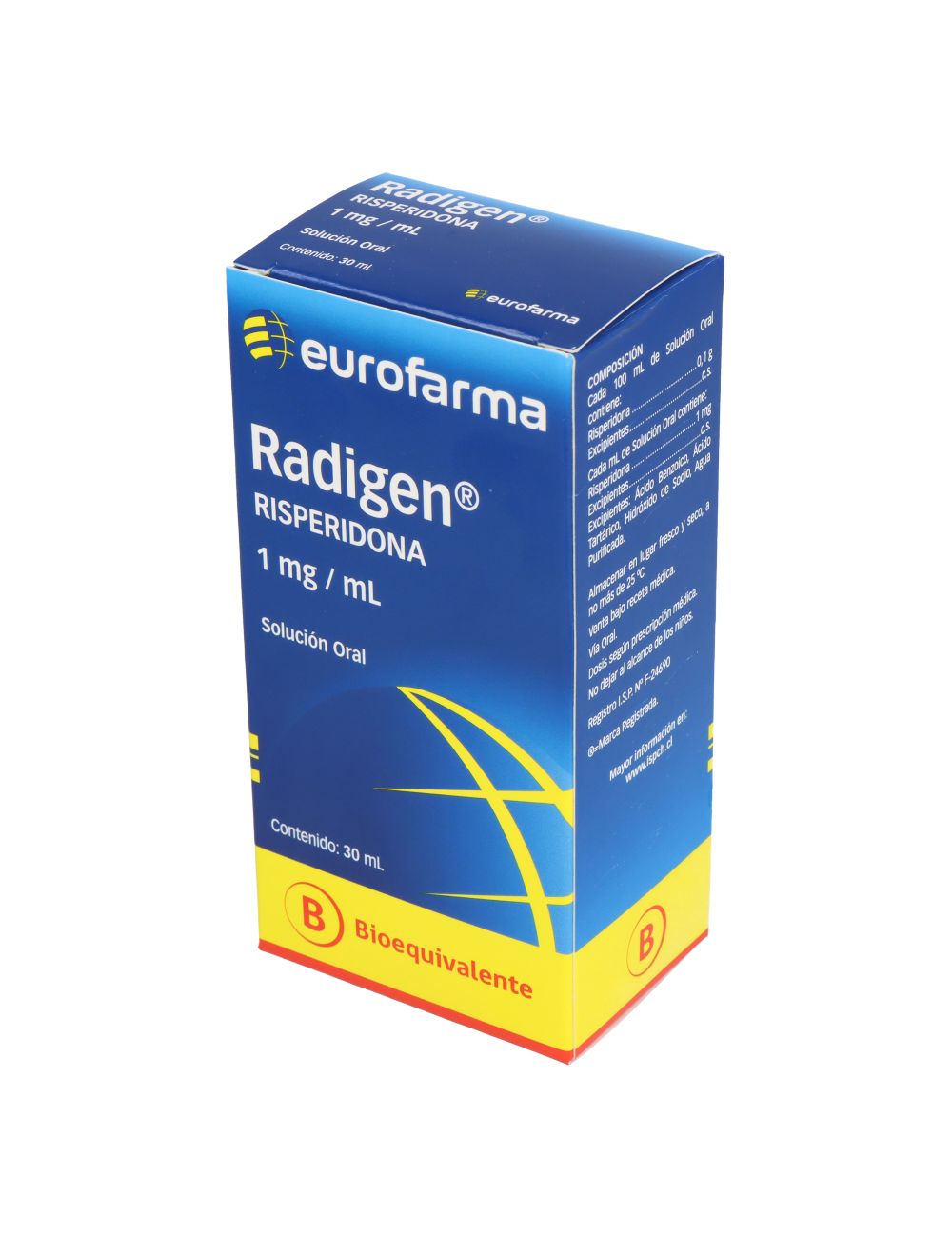 RADIGEN RISPERIDONA 1MG/ML 30 ML BIOEQUIVALENTE LABORATORIO EUROFARMA CENABAST