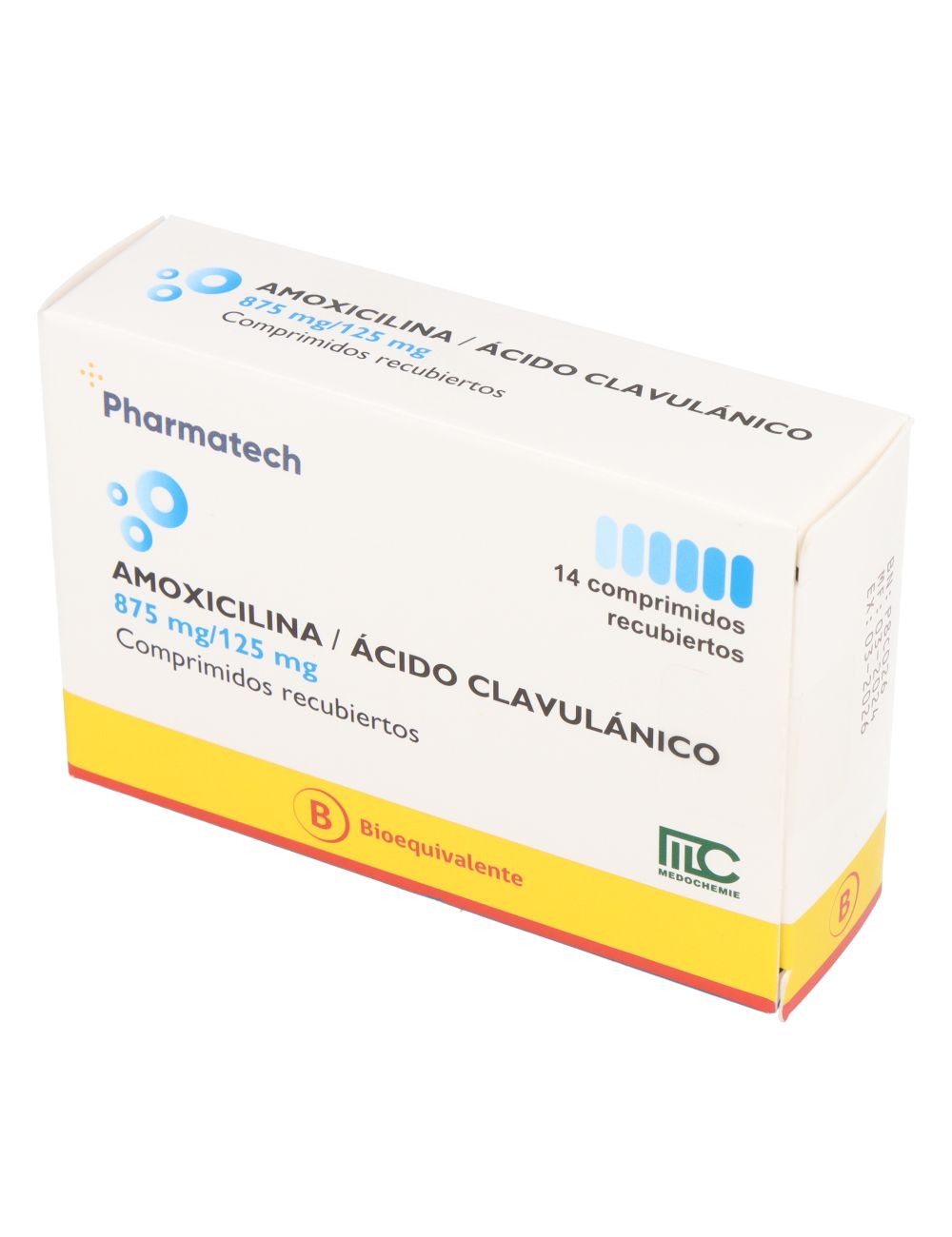 AMOXICILINA / ACIDO CLAVULANICO 875MG/ 125 MG BIOEQUIVALENTE PHARMATECH