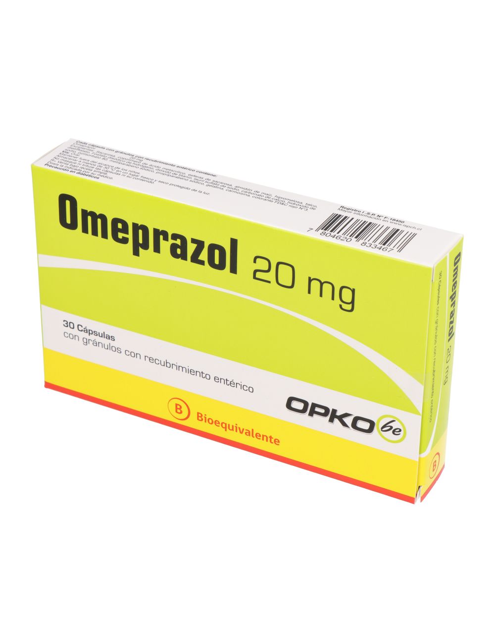 OMEPRAZOL 20 MG CAJA 30 CAPSULAS BIOEQUIVALENTE LABORATORIO OPKO CENABAST