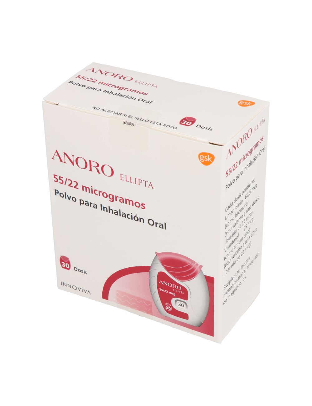 ANORO ELLIPTA 55/22 POLVO PARA INHALACION 30 DOSIS LABORATORIO GSK CENABAST