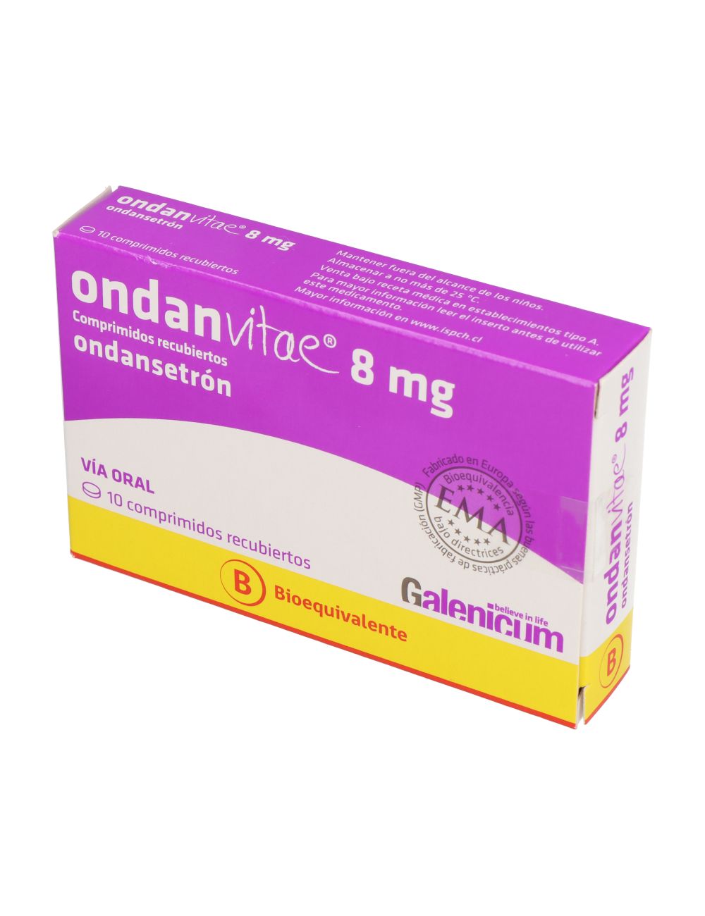 ONDANVITAE 8MG ONDANSETRON 10 COMPRIMIDOS BIOEQUIVALENTE LABORATORIO GALENICUM CENABAST