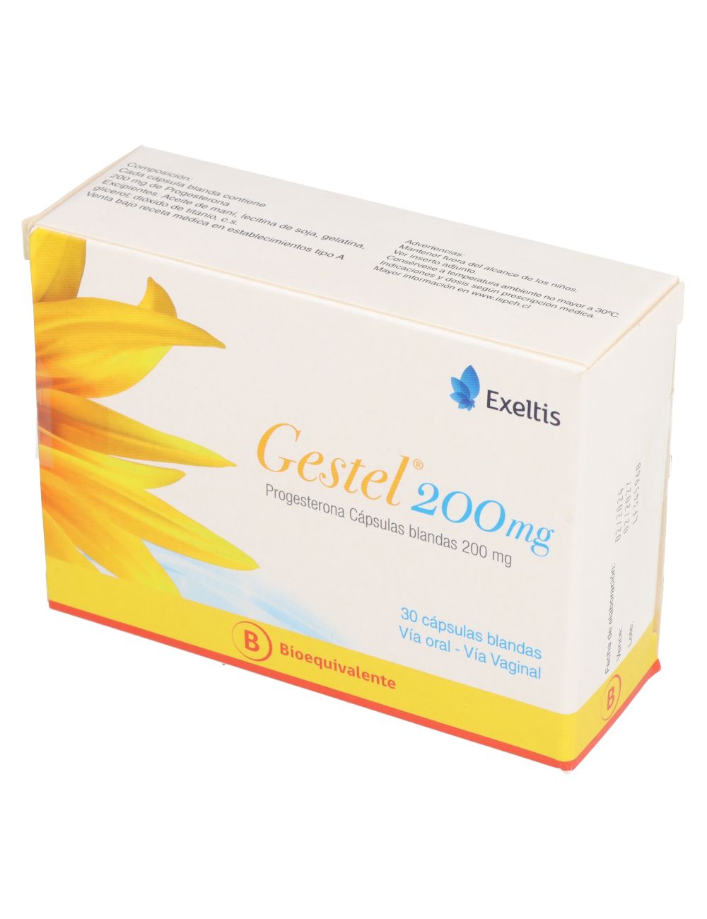 GESTEL PROGESTERONA 200MG 30 CAPSULAS EXELTIS CENABAST