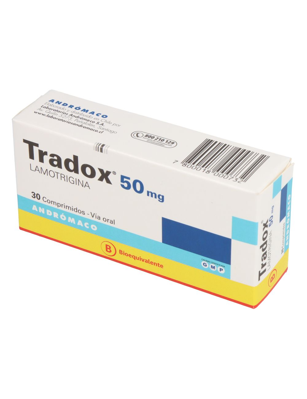 TRADOX LAMOTRIGINA 50 MG 30 COMPRIMIDOS BIOEQUIVALENTE LABORATORIO ANDROMACO CENABAST