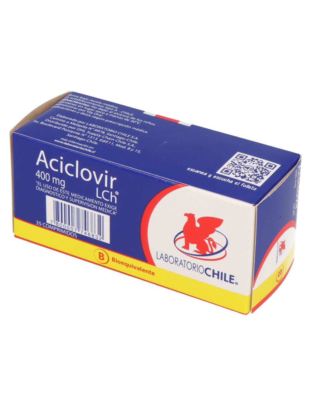 ACICLOVIR 400 MG 35 COMPRIMIDOS BIOEQUIVALENTE LAB CHILE CENABAST