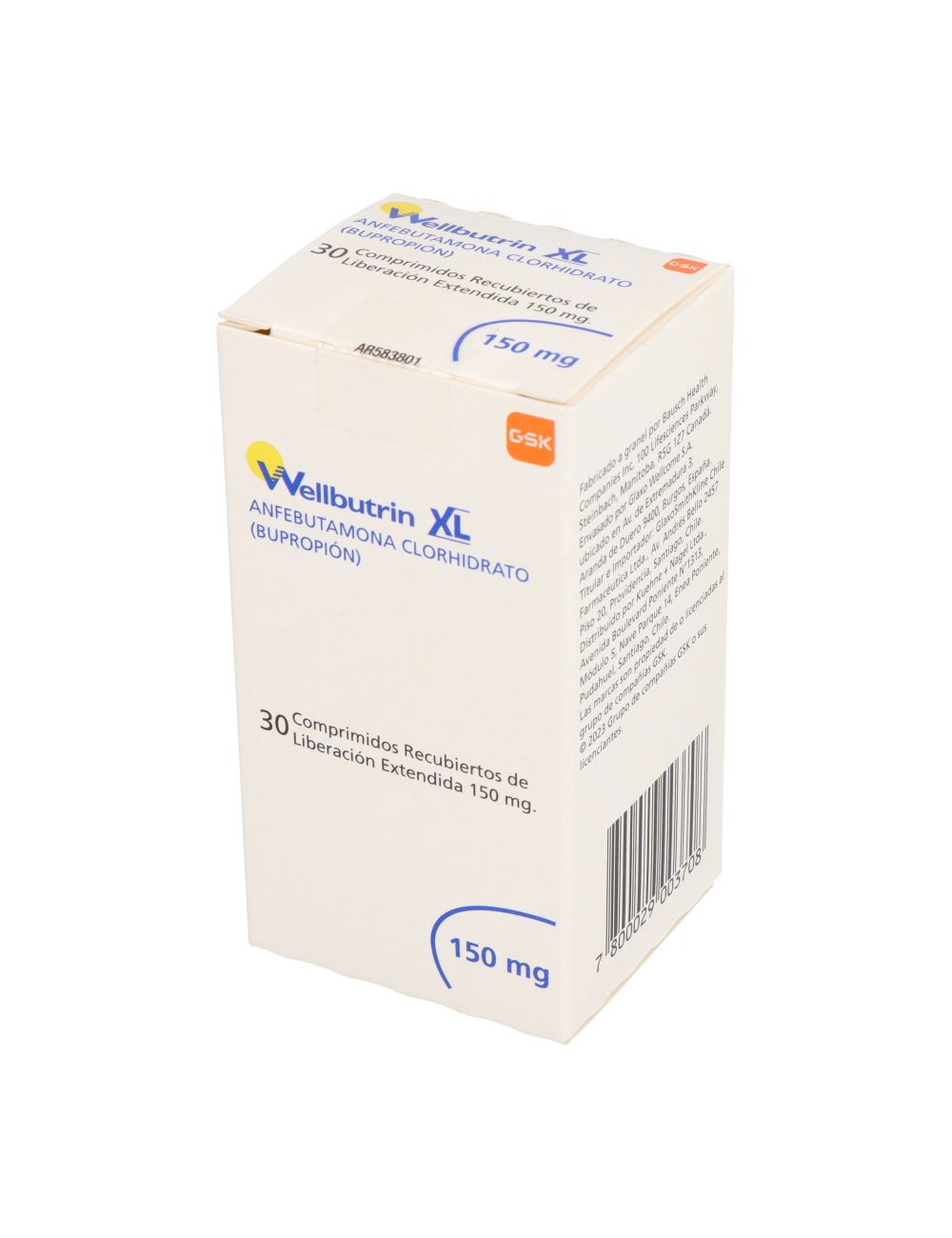 ANFEBUTAMONA BUPROPION HCL BIOEQUIVALENTE 300 MG 30 COMPRIMIDOS REC.LP