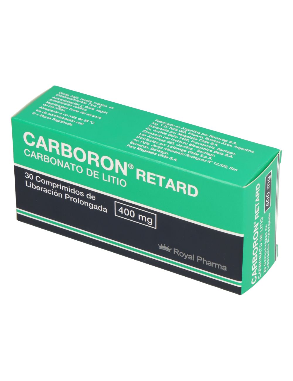 CARBORON RETARD 400MG 30 COMPRIMIDOS ROYAL PHARMA CENABAST