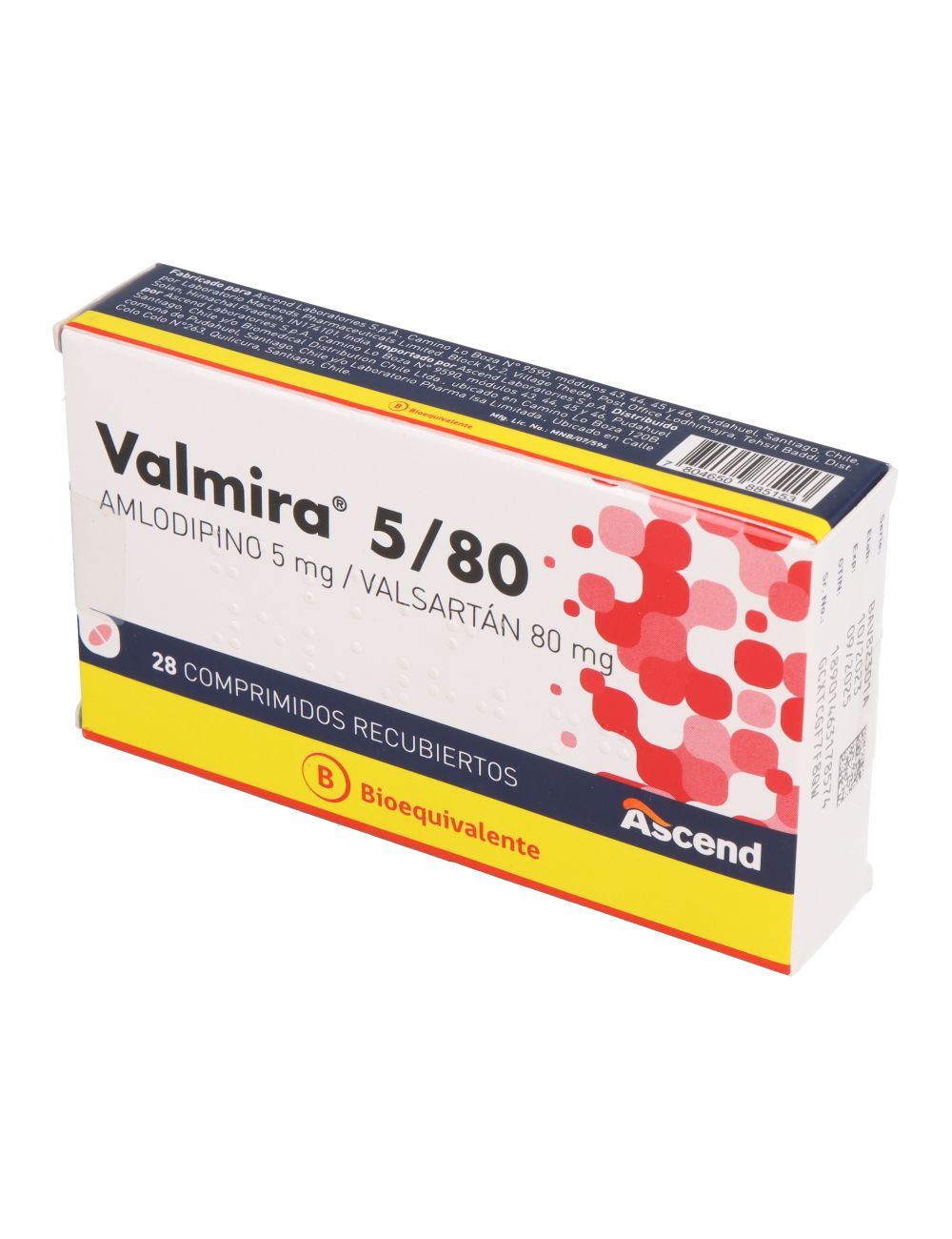 VALMIRA 5/80 AMLODIPINO VALSARTAN 28 COMPRIMIDOS BIOEQUIVALENTE CENABAST