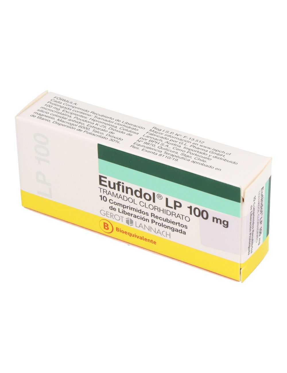EUFINDOL LP TRAMADOL 100MG 10 COMPRIMIDOS BIOEQUIVALENTE CENABAST