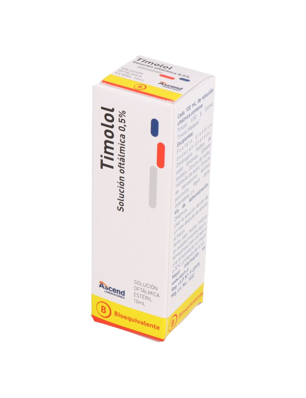 TIMOLOL 0,5% SOLUCION OFTALMICA 10 ML BIOEQUIVALENTE LABORATORIO ASCEND CENABAST