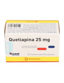 QUETIAPINA 25 MG 30 COMPRIMIDOS RECUBIERTOS BIOEQUIVALENTE LAB. ASCEND CENABAST