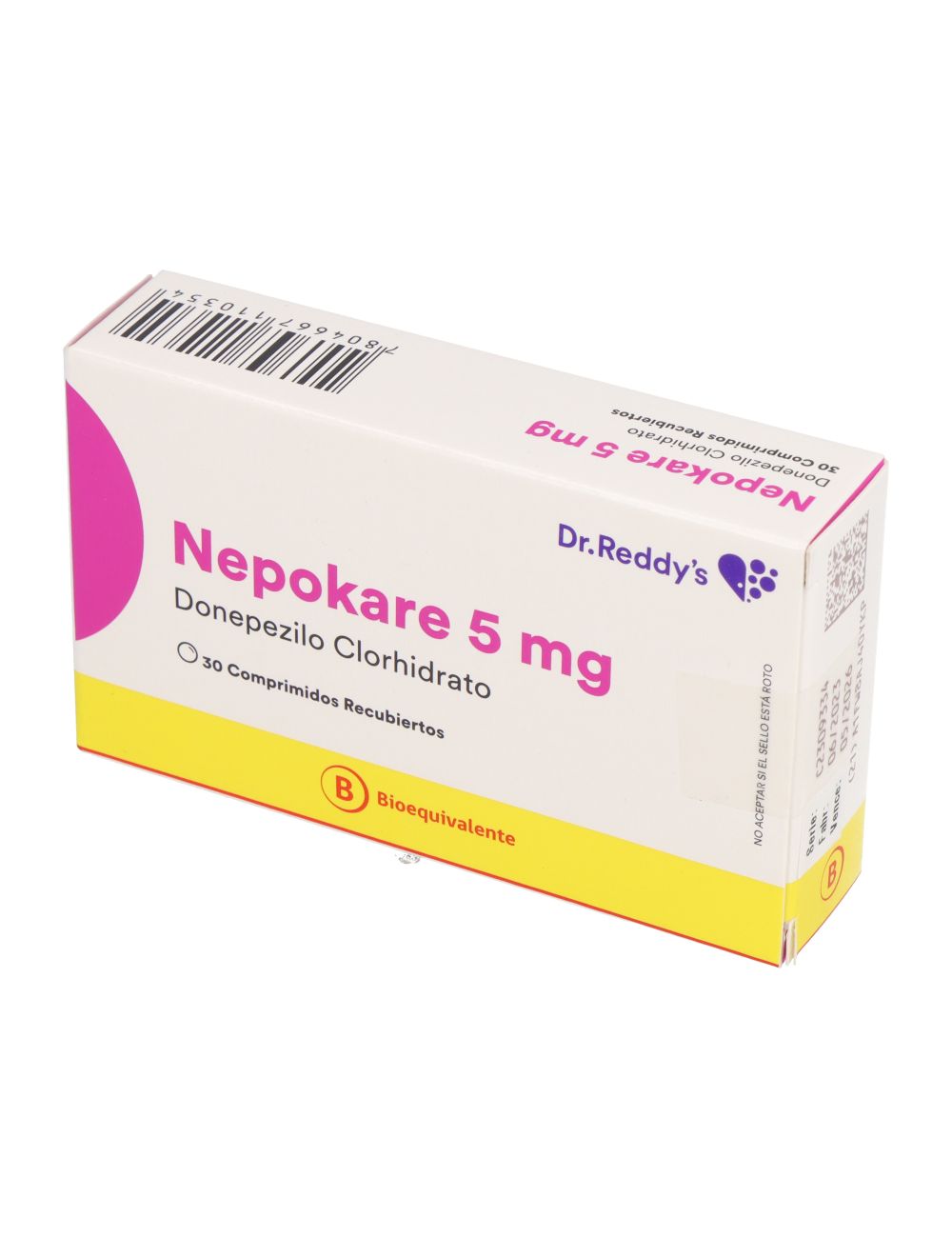 NEPOKARE DONEPEZILO CLORHIDRATO 5 MG 30 COMPRIMIDOS RECUBIERTOS BIOEQUIVALENTE LABORATORIO DR. REDDYS CENABAST