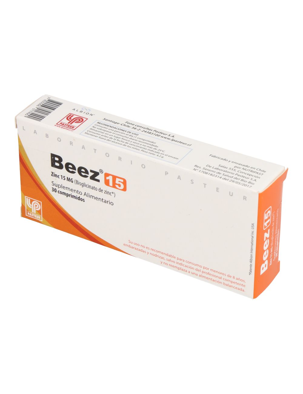 BEEZ ZINC 15 MG 30 COMPRIMIDOS PASTEUR