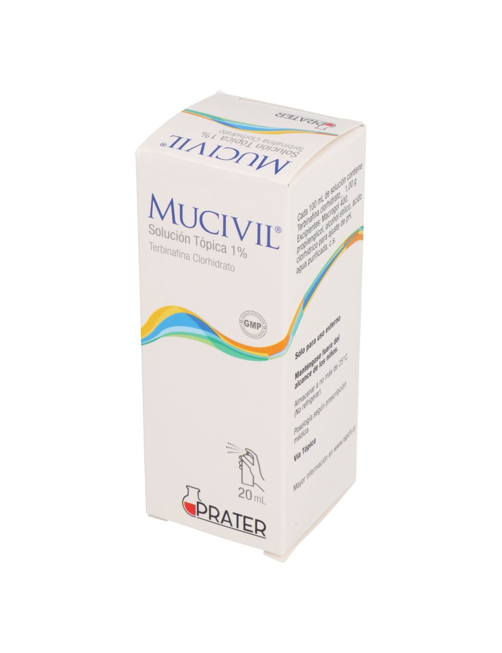 MUCIVIL TERBINAFINA 1% SOLUCION TOPICA 20 ML LAB.PRATER