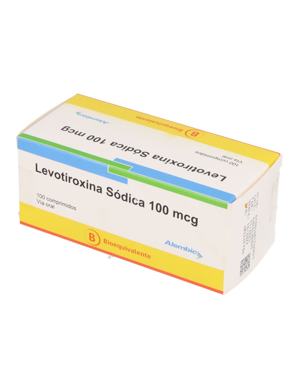 LEVOTIROXINA SODICA 100MCG 100 COMPRIMIDOS BIOEQUIVALENTE LABORATORIO ALEMBIC CENABAST
