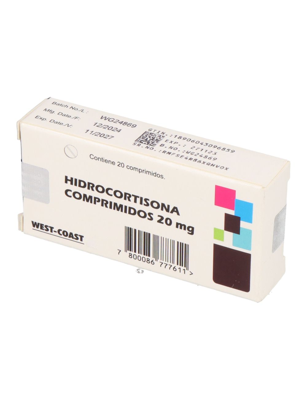 HIDROCORTISONA 20 MG 20 COMPRIMIDOS LABORATORIO WEST-COAST CENABAST