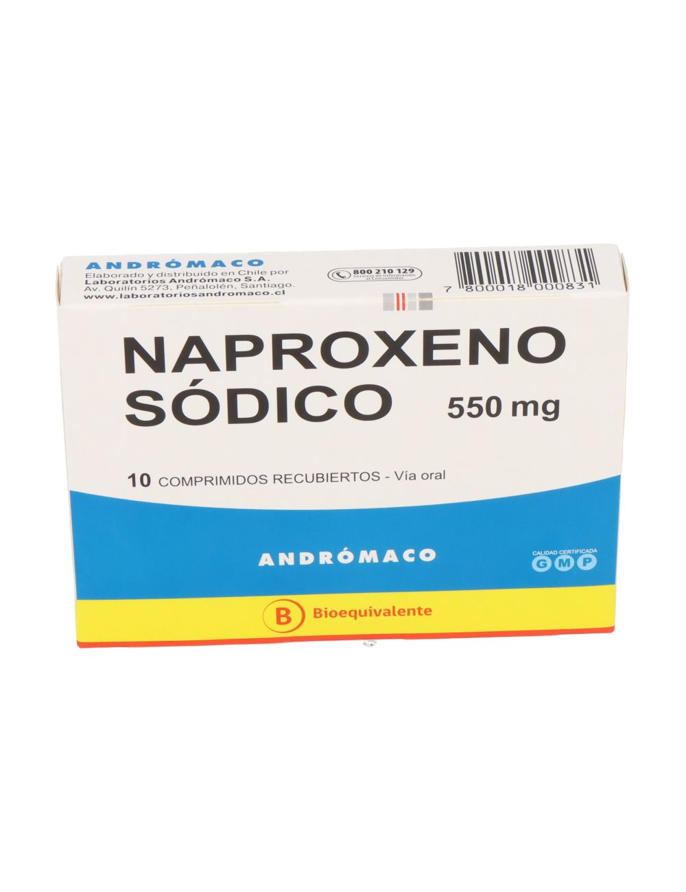 NAPROXENO SODICO 550 MG 10 COMPRIMIDOS BIOEQUIVALENTE ANDROMACO