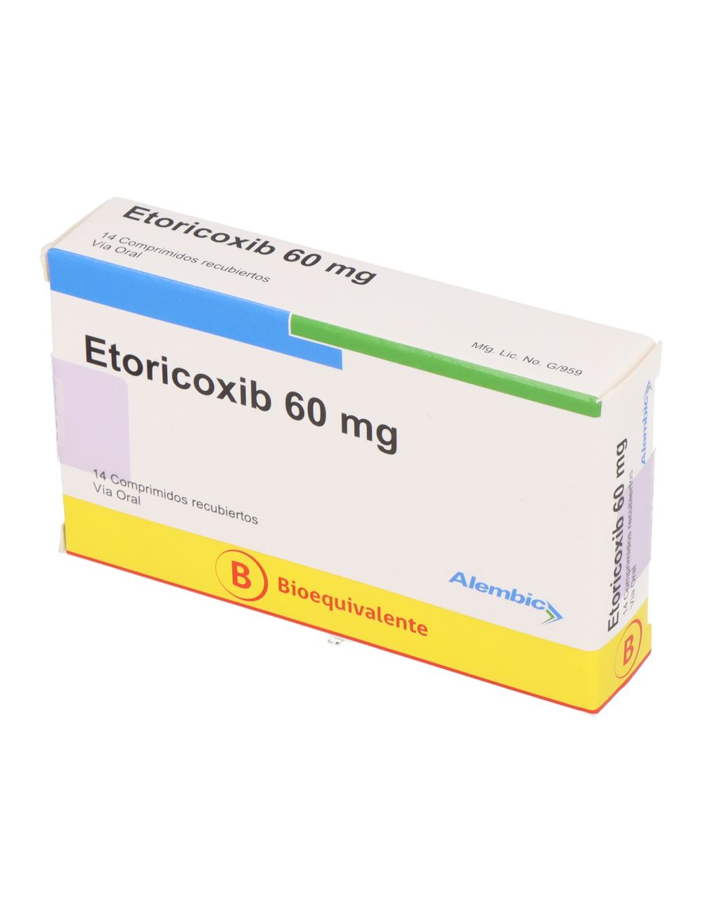 ETORICOXIB 60 MG 14 COMPRIMIDOS BIOEQUIVALENTE LABORATORIO TECNOFARMA CENABAST
