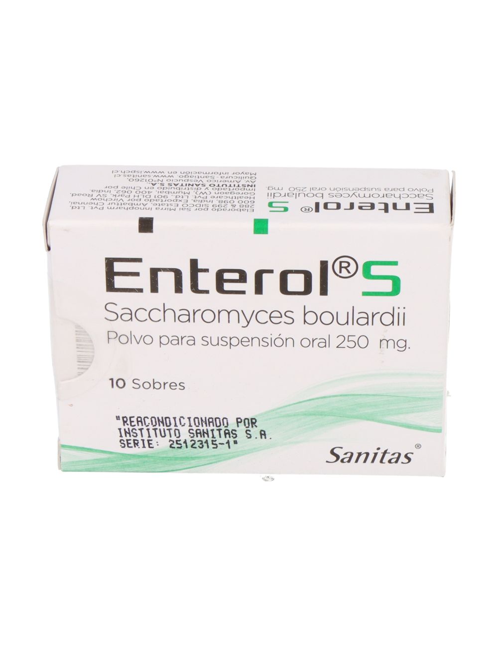 SACCHAROMYCES BOULARDII LIOFILIZADO ENTEROL S 250 MG 10 SOBRE SANITAS CENABAST