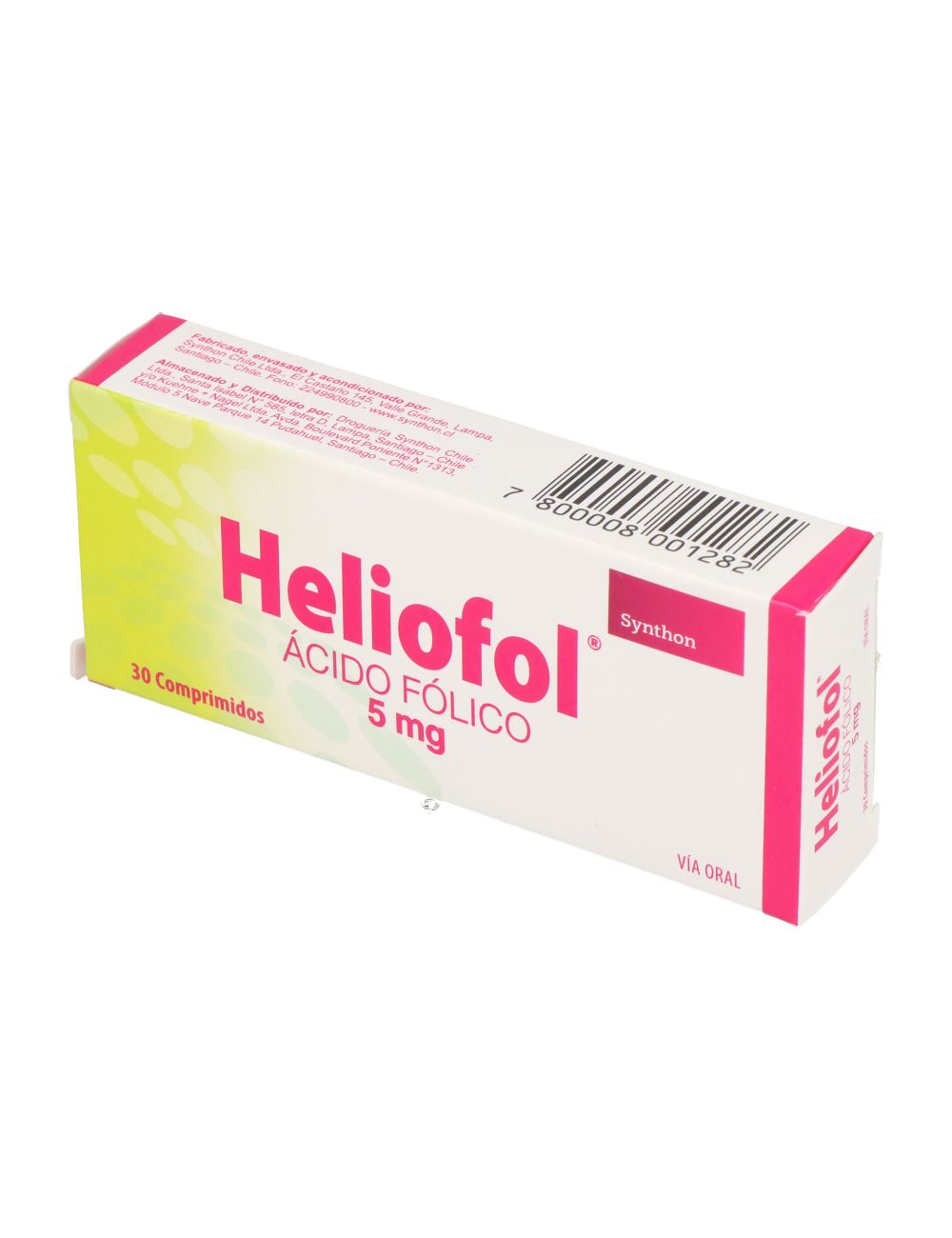 HELIOFOL ACIDO FOLICO 5 MG 30 COMPRIMIDOS LABORATORIO SYNTHON CENABAST