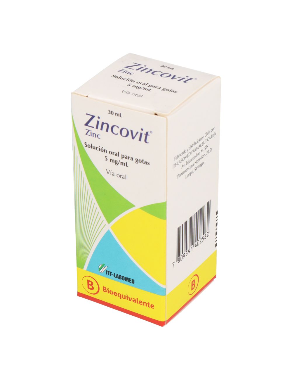 ZINC ZINCOVIT 5MG/ML 30 ML SOLUCION ORAL PARA GOTAS BIOEQUIVALENTE ITF-LABOMED CENABAST