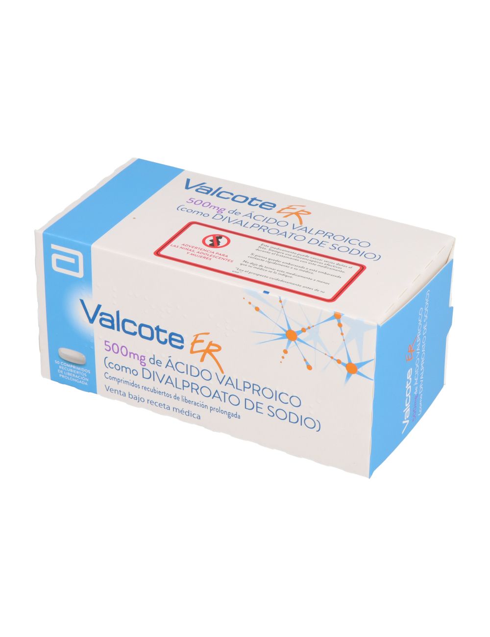 VALCOTE ER ACIDO VALPROICO 500 MG 50 COMPRIMIDOS DE LIBERACION PROLONGADA LABORATORIO ABBOTT