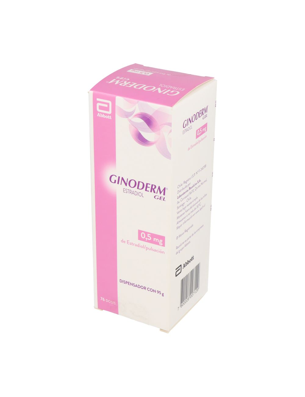 ESTRADIOL GINODERM GEL 0,5 MG DE ESTRADIOL/PULSACION DISPENSADOR CON 95 G 76 DOSIS LABORATORIO ABBOTT CENABAST