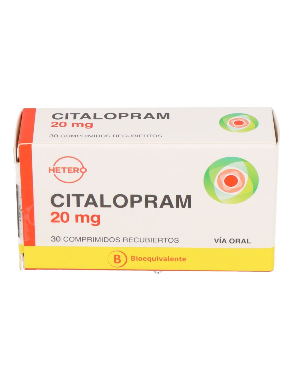 CITALOPRAM 20 MG 30 COMPRIMIDOS RECUBIERTOS BIOEQUIVALENTE LABORATORIO HETERO CENABAST