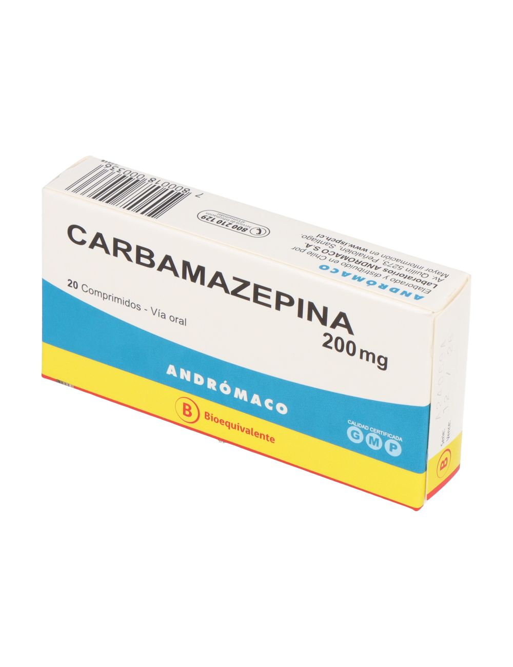 CARBAMAZEPINA 200MG 20 COMPRIMIDOS BIOEQUIVALENTE LABORATORIO ANDROMACO CENABAST