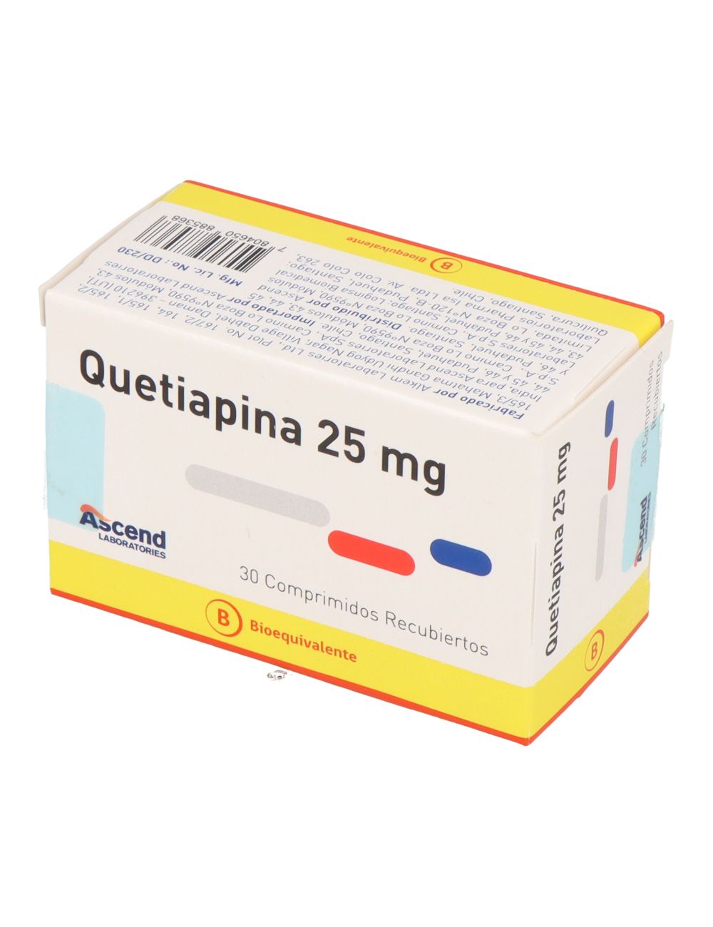 QUETIAPINA 25 MG 30 COMPRIMIDOS RECUBIERTOS BIOEQUIVALENTE LABORATORIO ...