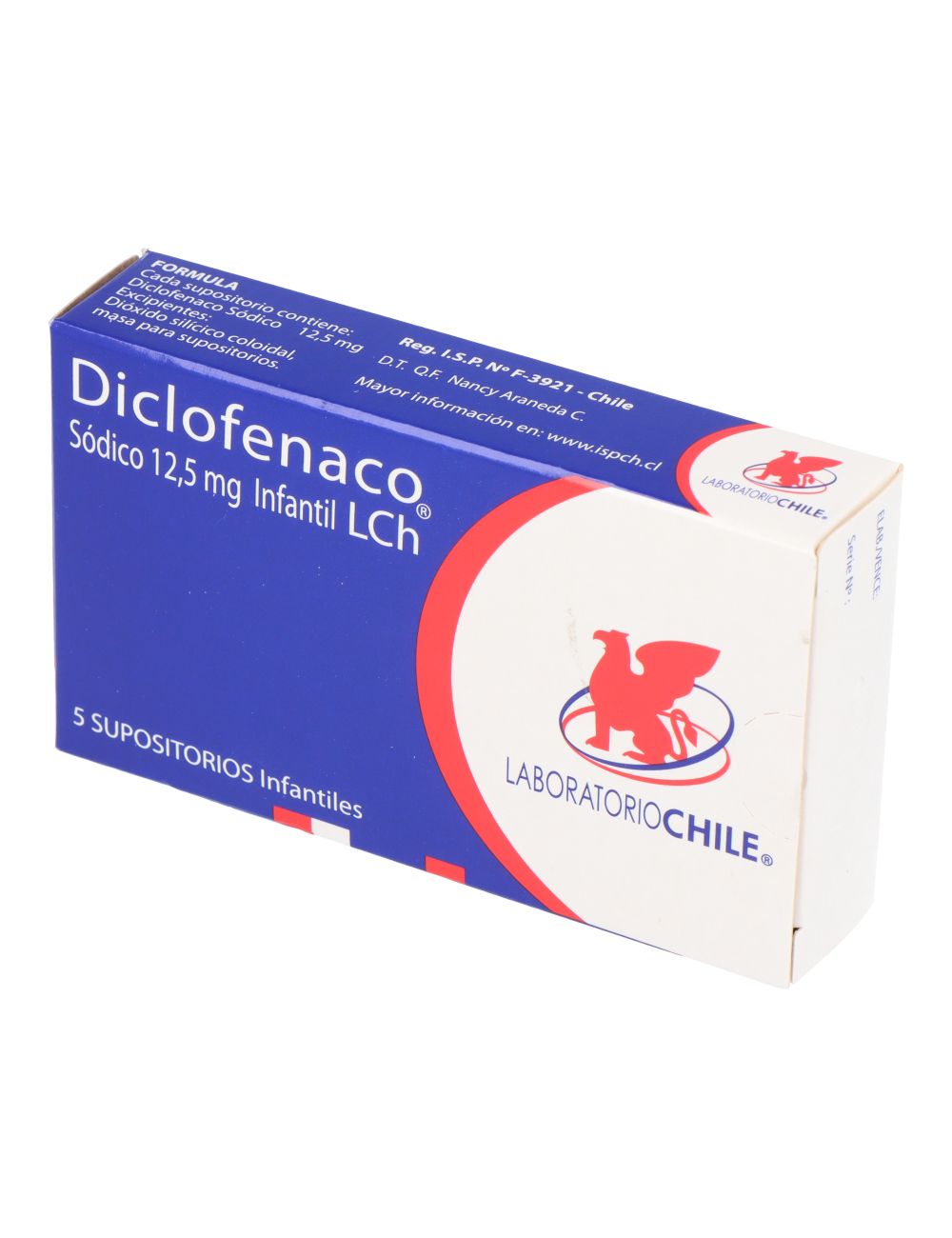 DICLOFENACO SODICO INFANTIL 12.5 MG 5 SUPOSITORIOS LABORATORIO CHILE